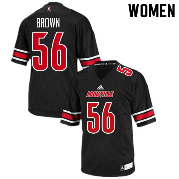 Women #56 Renato Brown Louisville Cardinals College Football Jerseys Sale-Black - Click Image to Close